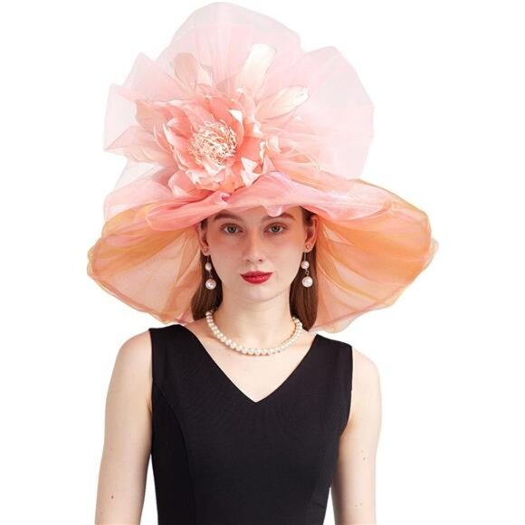 Women's Kentucky Derby Church Dress Hat 01-lightpink - Picture 1 of 7